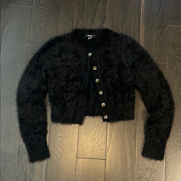 Forever 21 Sweaters - Forever 21 Black Textured Button-Up Sweater